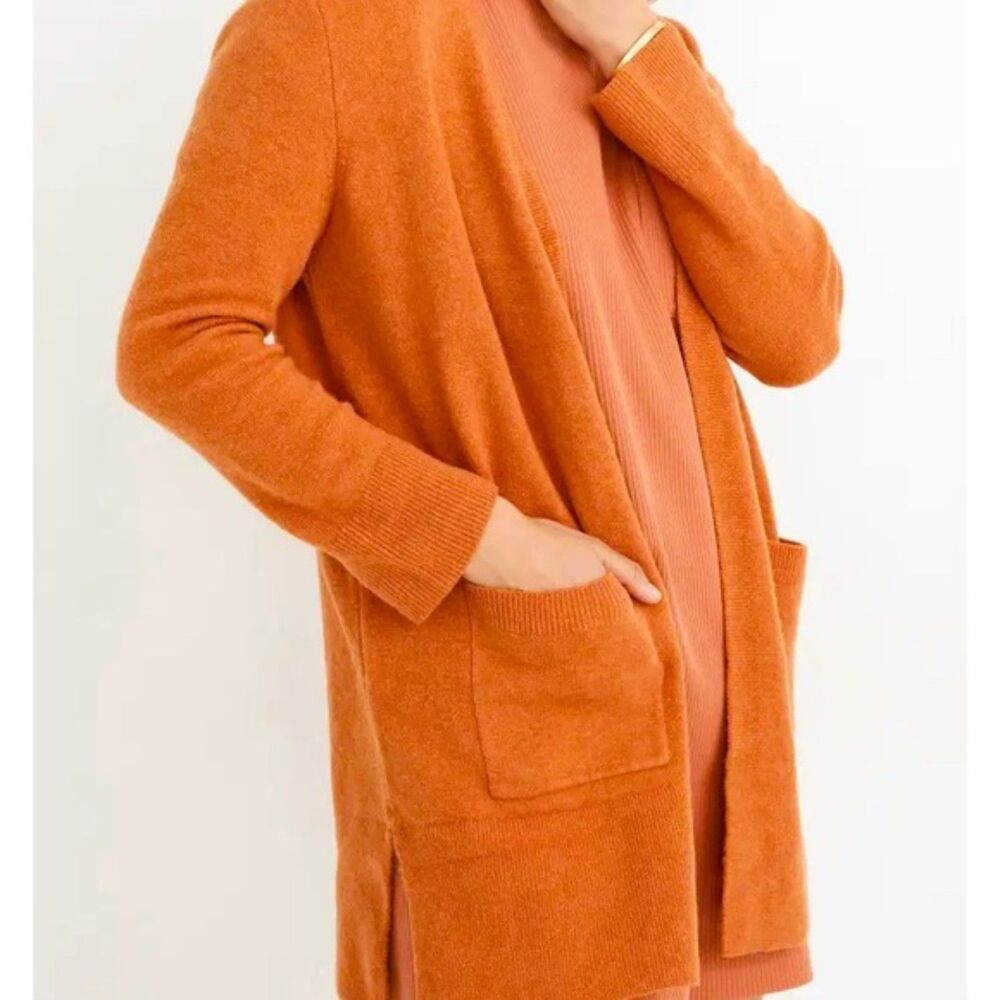 Madewell Kent Wool Orange/Red Long Cardigan Size Small